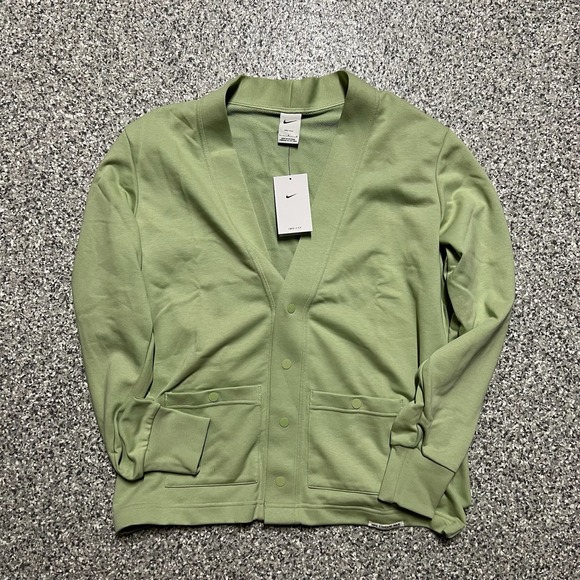 Nike Dri-Fit Standard Issue Golf Cardigan Men's Size L Green Honeydew FB5464-343